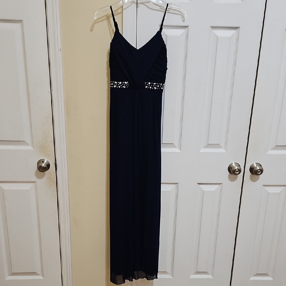 Elegant Navy Blue Evening Dress